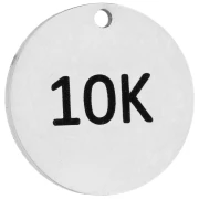 Breloque ronde 14 mm gravée 10K pour bijou running - Acier inoxydable 316 x1