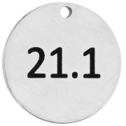 Texte - Breloque ronde 14 mm gravée 21.1 - Semi marathon 21,1km Acier inoxydable 316 x1 Breloque ronde 14 mm gravée 21.1 - Semi marathon 21,1km Acier inoxydable 316 x1