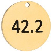 Texte - Breloque ronde 14 mm gravée 42.2 - Marathon 42,2km Acier inoxydable 316 Doré x1 Breloque ronde 14 mm gravée 42.2 - Marathon 42,2km Acier inoxydable 316 Doré x1