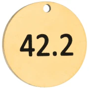 Breloque ronde 14 mm gravée 42.2 - Marathon 42,2km Acier inoxydable 316 Doré x1