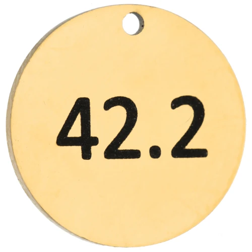 Breloque ronde 14 mm gravée 42.2 - Marathon 42,2km Acier inoxydable 316 Doré x1