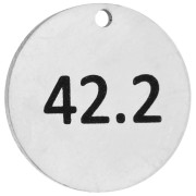 Texte - Breloque ronde 14 mm gravée 42.2 - Marathon 42,2km - Acier inoxydable 316 x1 Breloque ronde 14 mm gravée 42.2 - Marathon 42,2km - Acier inoxydable 316 x1