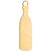 Breloque bouteille de vin 18x5 mm résine époxy - Acier inoxydable 316 Doré - Noir