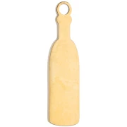 Breloque bouteille de vin 18x5 mm résine époxy - Acier inoxydable 316 Doré - Noir