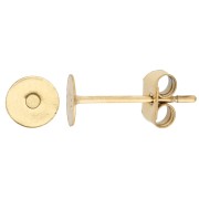 Doré - Or 18K - 750/1000 - Clou d'oreilles disque 5 mm - Acier inoxydable 303L Doré x2 Clou d'oreilles disque 5 mm - Acier inoxydable 303L Doré x2