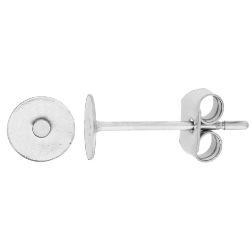 Clou d'oreilles disque 5 mm - Acier inoxydable 303L x2