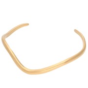 Bracelet jonc ondulé 3.6x140 mm - Grand poignet - Acier inoxydable 304 Doré x1