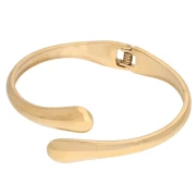 Bracelet jonc articulé forme goutte - 22x210 mm - Acier inoxydable 304 Doré x1