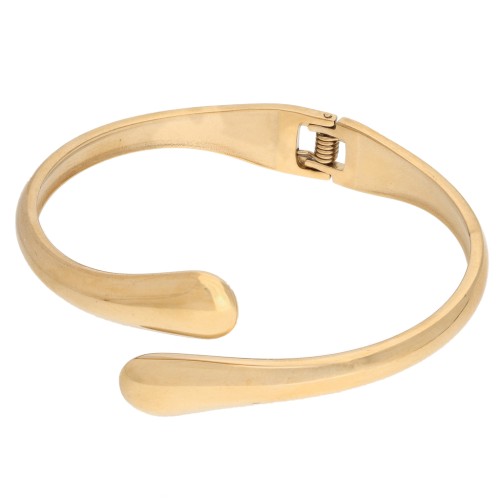 Bracelet jonc articulé forme goutte - 22x210 mm - Acier inoxydable 304 Doré x1