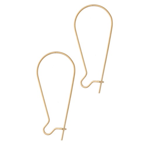 Crochets d'oreilles dormeuses 38 mm - Acier inoxydable 304 Doré x2