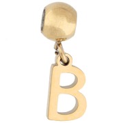B - Perle stoppeur 5 mm avec breloque lettre B - Acier inoxydable 304 Doré x1 Perle stoppeur 5 mm avec breloque lettre B - Acier inoxydable 304 Doré x1