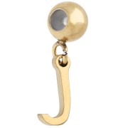 J - Perle stoppeur 5 mm avec breloque lettre J - Acier inoxydable 304 Doré x1 Perle stoppeur 5 mm avec breloque lettre J - Acier inoxydable 304 Doré x1