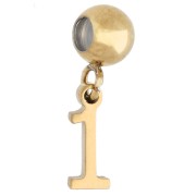 Chiffre - Perle stoppeur 5 mm avec breloque chiffre 1 - Acier inoxydable 304 Doré x1 Perle stoppeur 5 mm avec breloque chiffre 1 - Acier inoxydable 304 Doré x1