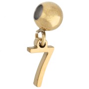 Chiffre - Perle stoppeur 5 mm avec breloque chiffre 7 - Acier inoxydable 304 Doré x1 Perle stoppeur 5 mm avec breloque chiffre 7 - Acier inoxydable 304 Doré x1