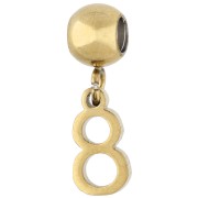 Chiffre - Perle stoppeur 5 mm avec breloque chiffre 8 - Acier inoxydable 304 Doré x1 Perle stoppeur 5 mm avec breloque chiffre 8 - Acier inoxydable 304 Doré x1