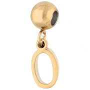 Chiffre - Perle stoppeur 5 mm avec breloque chiffre 0 - Acier inoxydable 304 Doré x1 Perle stoppeur 5 mm avec breloque chiffre 0 - Acier inoxydable 304 Doré x1