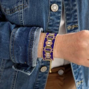 Mes bijoux DIY - Kit bracelet Miyuki au metier à tisser avec perles bugles -Bleu