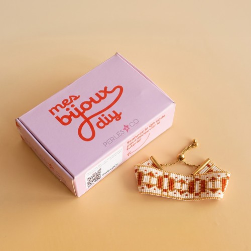 Mes bijoux DIY - Kit bracelet Miyuki au metier à tisser avec perles bugles Blanc