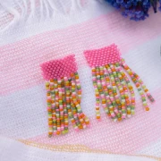 Mes bijoux DIY - Kit Boucles d'oreilles franges en tissage peyote pair