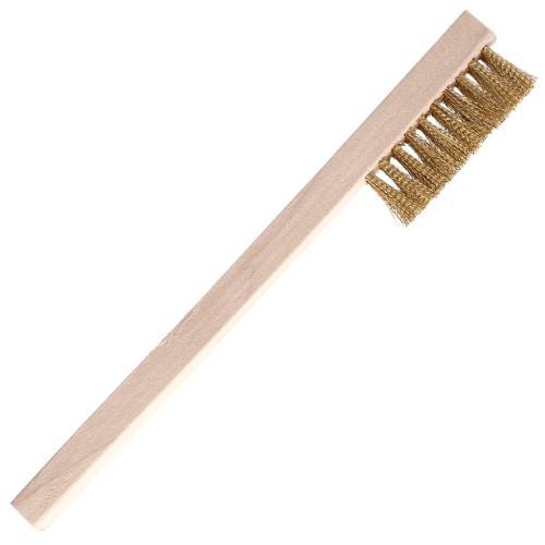 Brosse métallique laiton 18 cm - 3 rangs - poils longs moyens x1