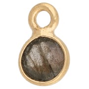 Labradorite - Breloque ronde facettée 5 mm - Plaqué or 3 microns - Labradorite x1 Breloque ronde facettée 5 mm - Plaqué or 3 microns - Labradorite x1