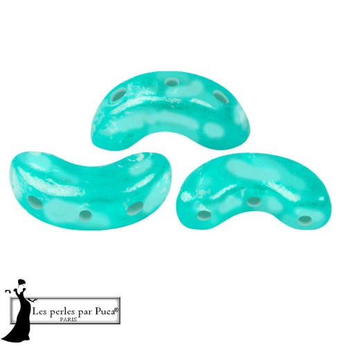 Perles en verre Arcos® par Puca® 5x10 mm - Mishmash Emerald x10g