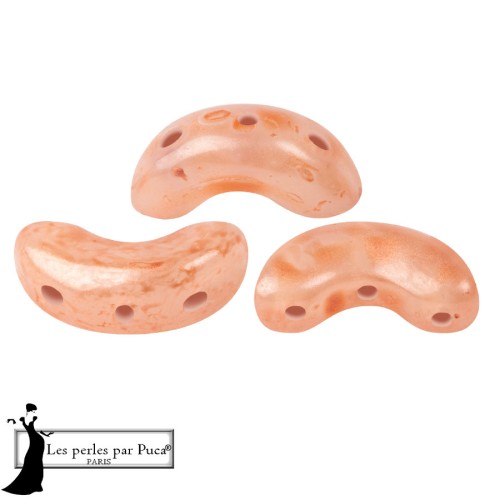 Perles en verre Arcos® par Puca® 5x10 mm - Mishmash Peach x10g
