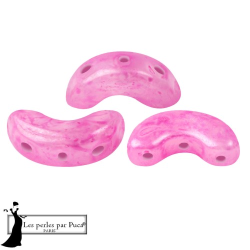 Perles en verre Arcos® par Puca® 5x10 mm - Mishmash Rose x10g