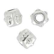 Tubes en métal 3.4x3.4 mm Placage Argent fin vieilli x10