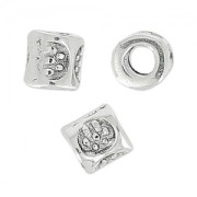 Tubes en métal 3.2x3.2 mm Placage Argent fin vieilli x10