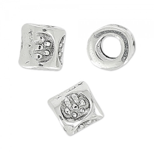 Tubes en métal 3.2x3.2 mm Placage Argent fin vieilli x10