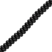 Perles rondelles - Heishi en verre 6x3 mm - Noir x37cm