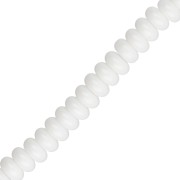 Perles rondelles - Heishi en verre 6x3 mm - Blanc x38cm
