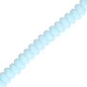 Perles rondelles - Heishi en verre 6x3 mm - Bleu clair x38cm