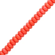 Perles rondelles - Heishi en verre 6x3 mm - Corail x38cm