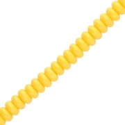 Perles rondelles - Heishi en verre 6x3 mm - Jaune foncé x38cm