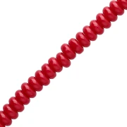 Perles rondelles - Heishi en verre 6x3 mm - Rouge foncé x38cm