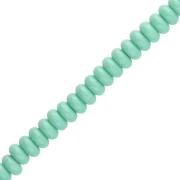 Perles rondelles - Heishi en verre 6x3 mm - Vert turquoise x38cm