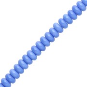 Perles rondelles - Heishi en verre 6x3 mm - Bleu x38cm