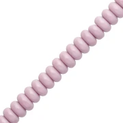 Perles rondelles - Heishi en verre 6x3 mm - Lilas x38cm