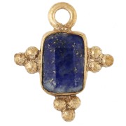 Lapis Lazuli - Breloque rectangle facettée 13x11 mm pierre gemme - Doré à l'or fin - Lapis lazuli Breloque rectangle facettée 13x11 mm pierre gemme - Doré à l'or fin - Lapis lazuli