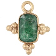 Aventurine - Breloque rectangle facettée 13x11 mm pierre gemme - Doré à l'or fin - Aventurine Breloque rectangle facettée 13x11 mm pierre gemme - Doré à l'or fin - Aventurine