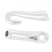Fermoir crochet pour cordon 2 mm Placage Argent fin vieilli x1|raw }}