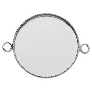 Intercalaire serti pour cabochon fond plat 20 mm - Argenté x1