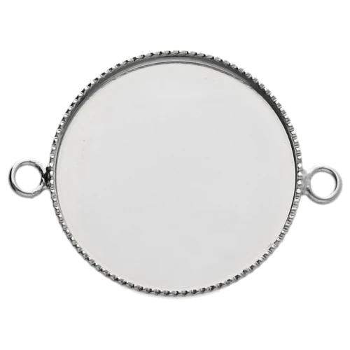 Intercalaire serti pour cabochon fond plat 20 mm - Argenté x1