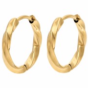 Créoles torsadées 17 mm - Fil 2.5 mm - Acier inoxydable 316L Doré x2