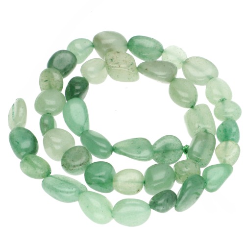 Perles nuggets 8 - 11 mm en pierre gemme - Aventurine x39cm