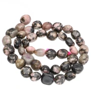 Perles nuggets 9 - 11 mm en pierre gemme - Rhodonite x39cm