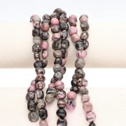 Perles nuggets 9 - 11 mm en pierre gemme - Rhodonite x39cm