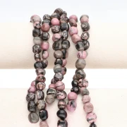 Perles nuggets 9 - 11 mm en pierre gemme - Rhodonite x39cm